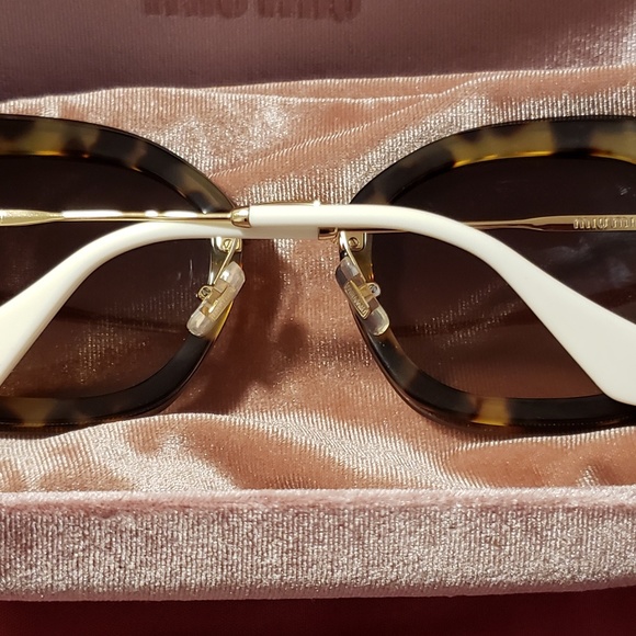 AUTHENTIC MIU MIU TORTOISE AND GOLD SUNGLASSES